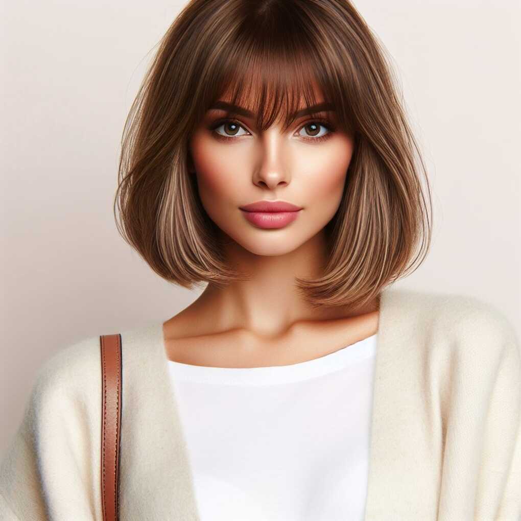 Blunt Lob with Bangs