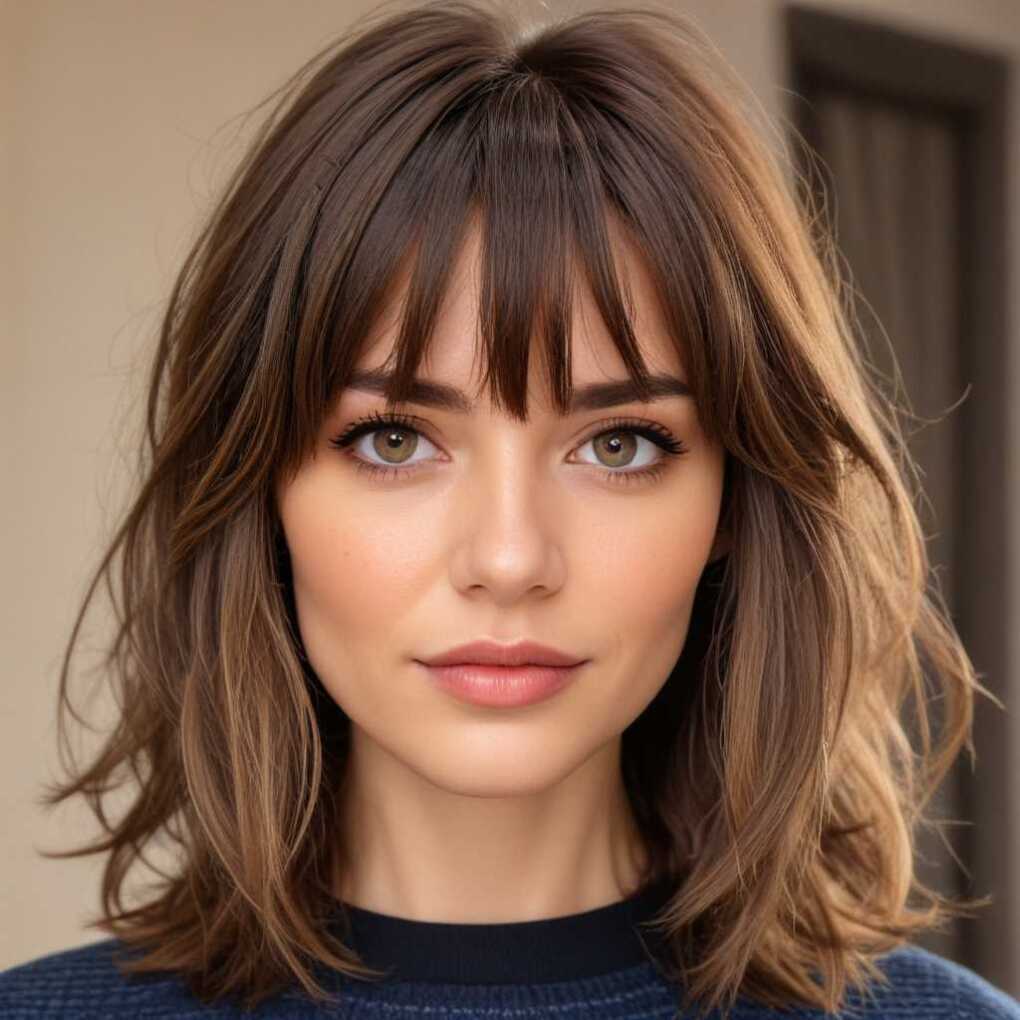 Layered Haircuts with Curtain Bangs