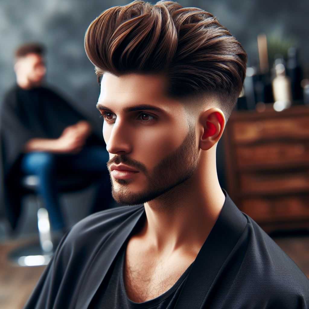 The Brushed-Back Pompadour for men