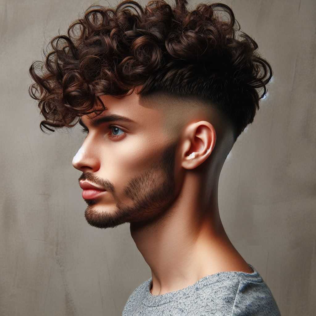 The Curly Faux Hawk Undercut  for  men