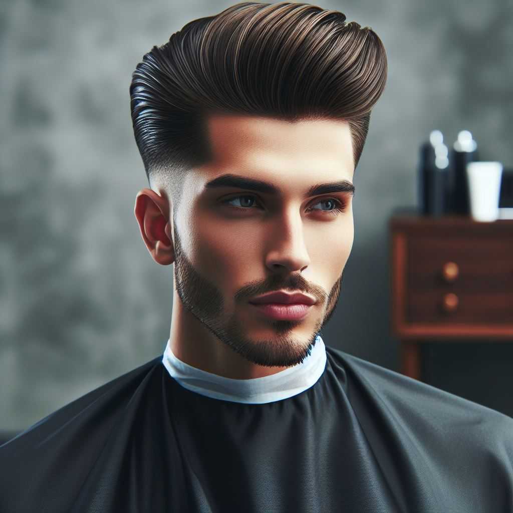 The Slicked-Back Pompadour  for men