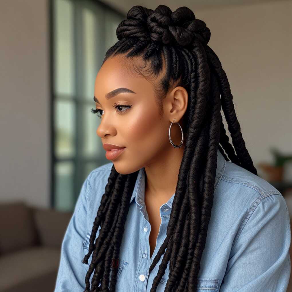 Butterfly Locs with Bun