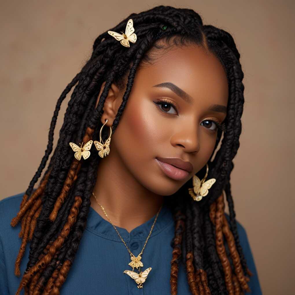 Butterfly Locs with Charms