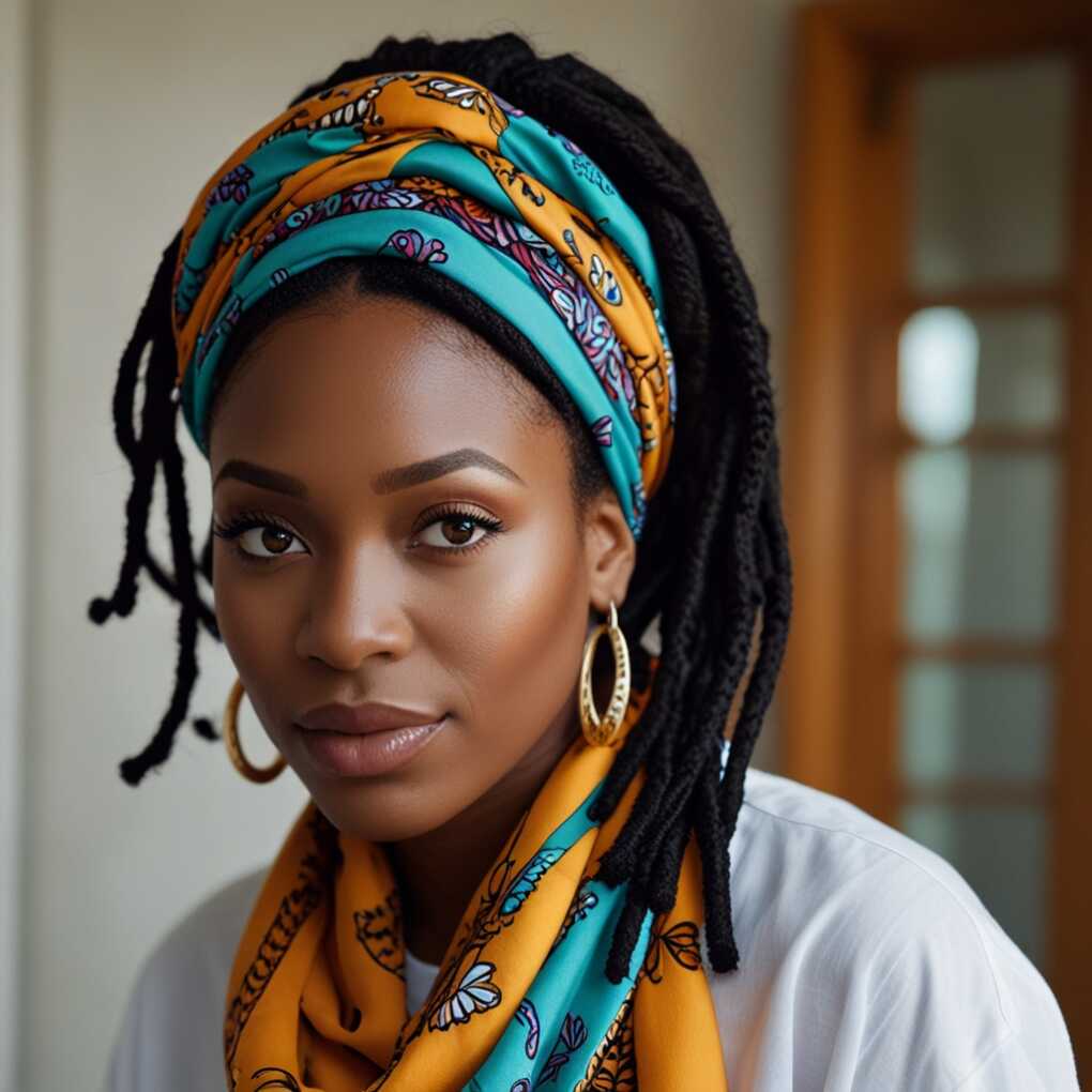 Butterfly Locs with Scarf