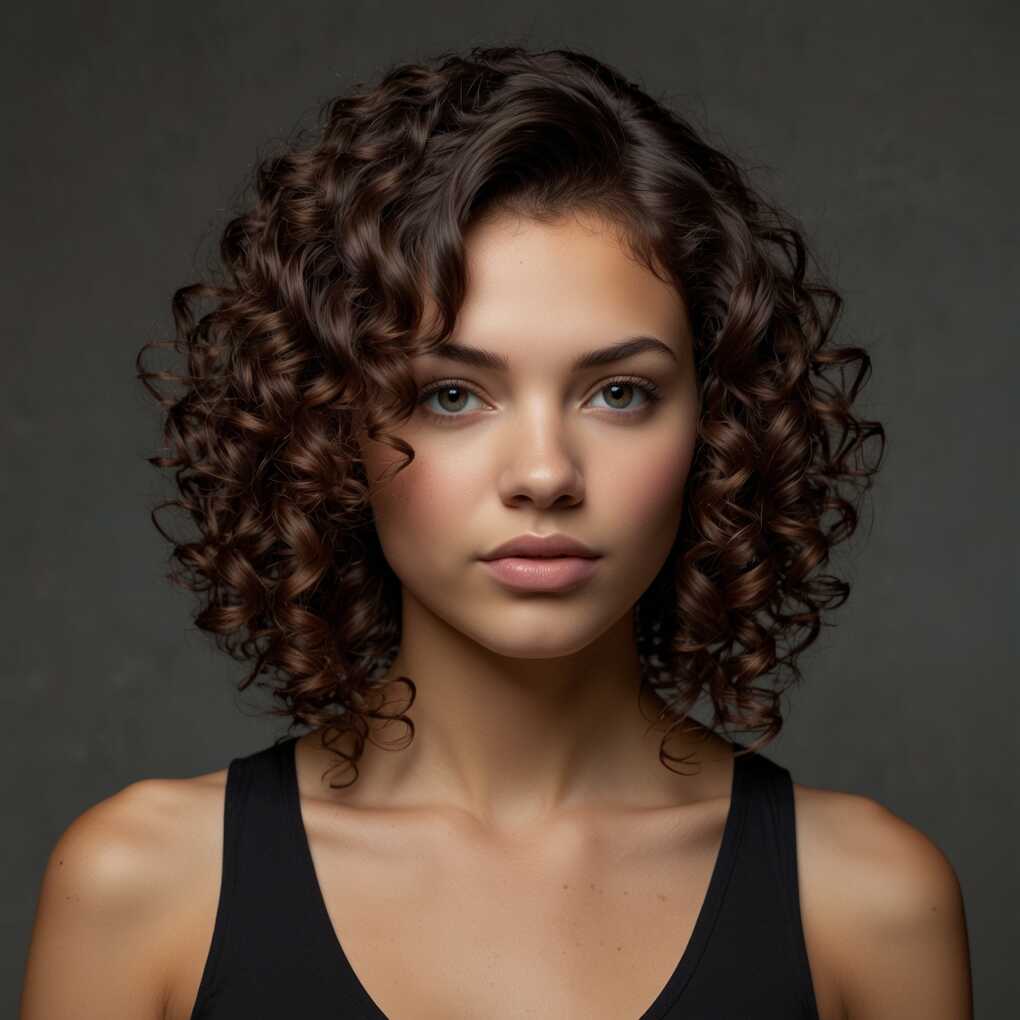 Curly Asymmetrical Cut