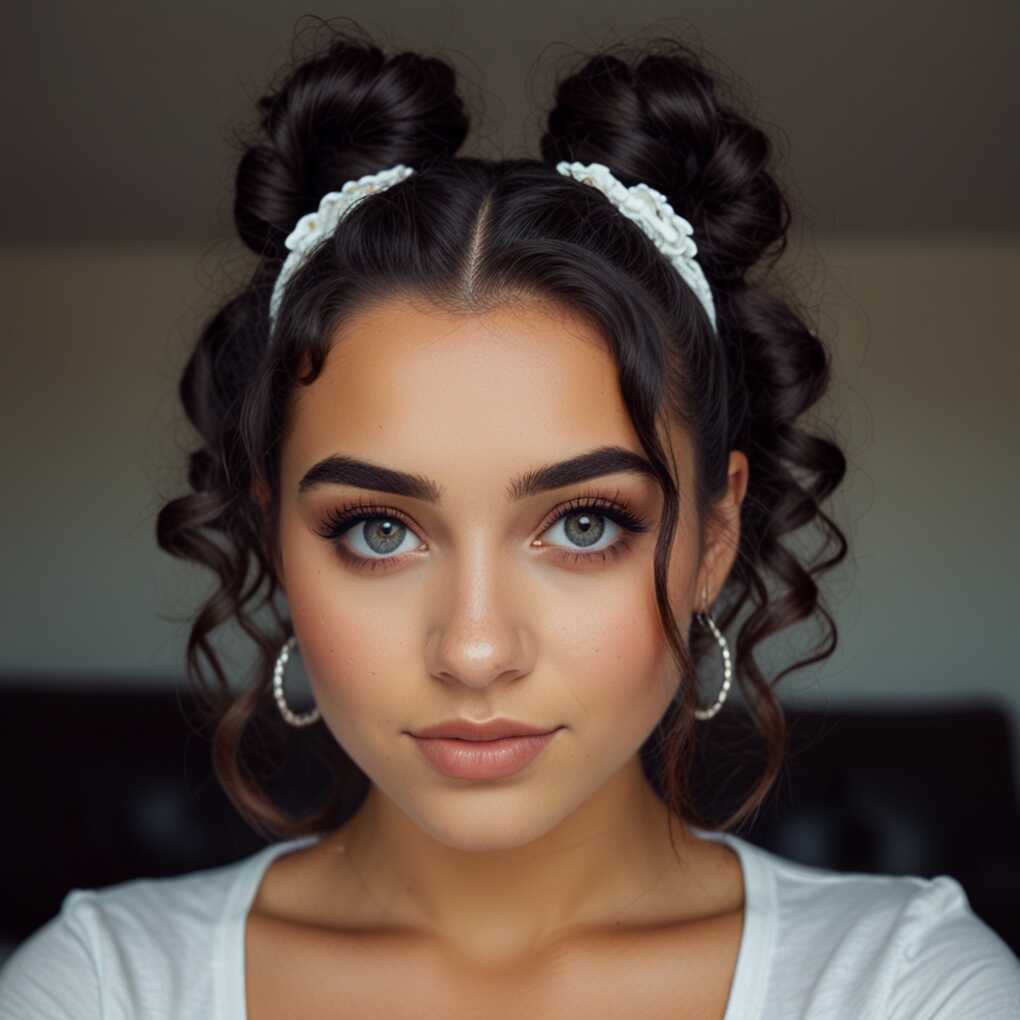 Curly Space Buns