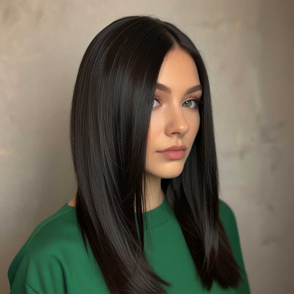 Sleek and Straight with Dramatic Side Part