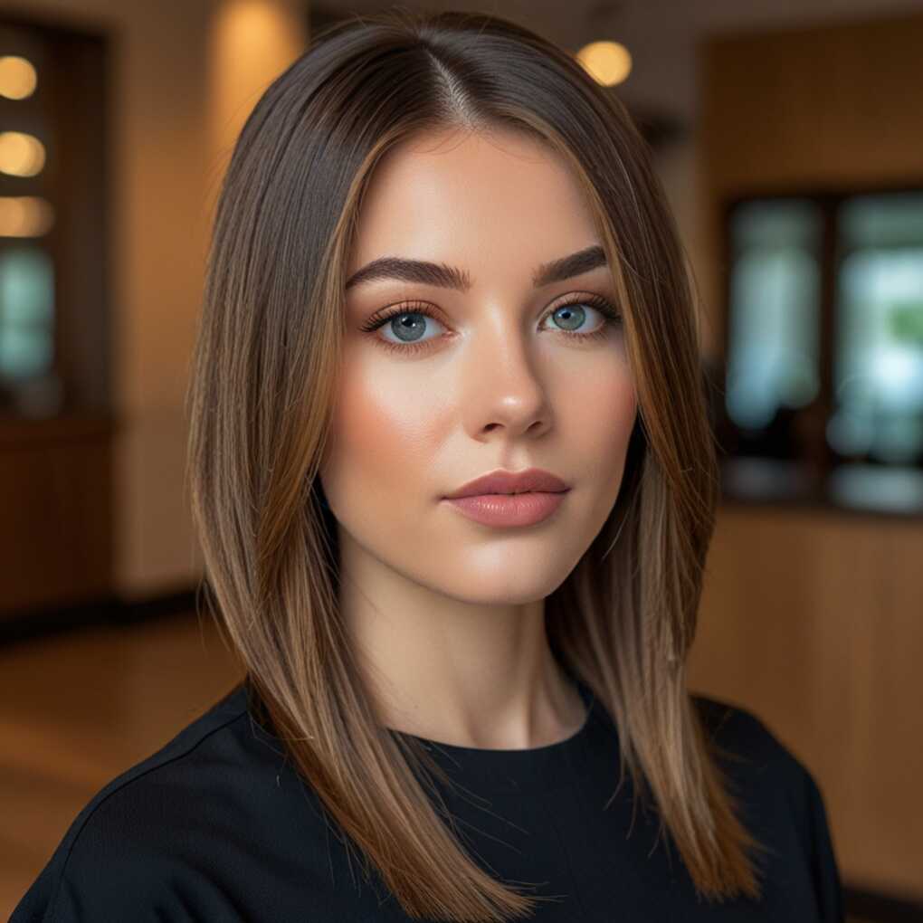 Sleek and Straight with Side Part