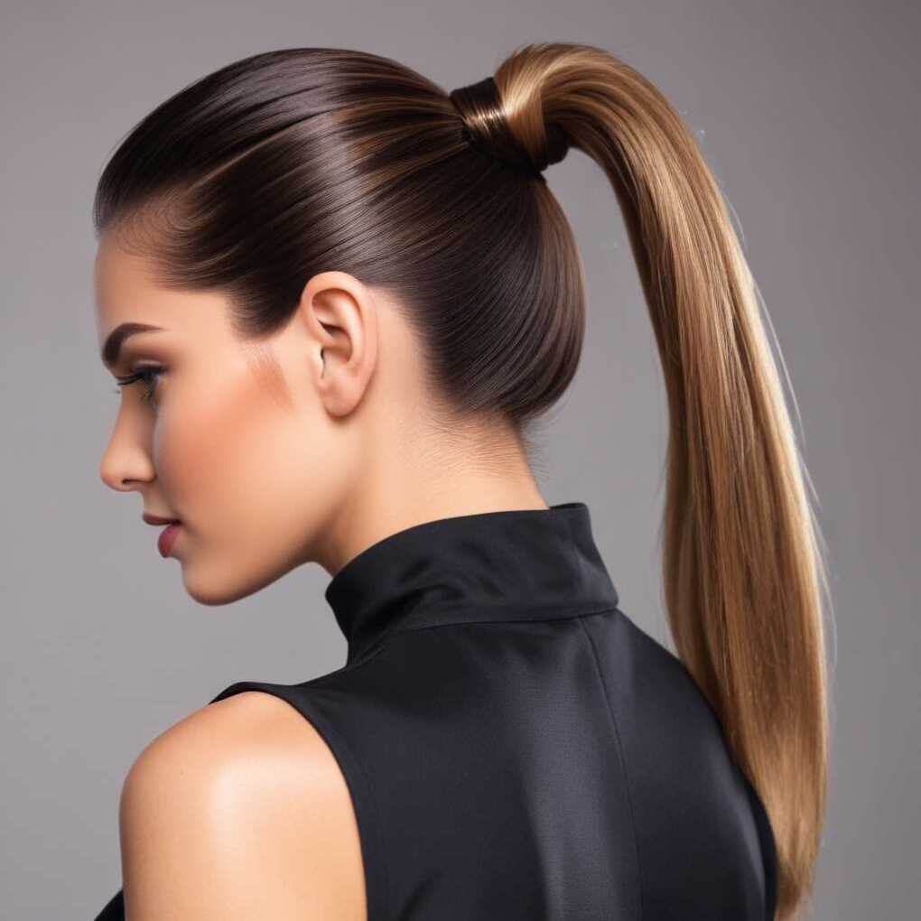 Slicked-Back Ponytail