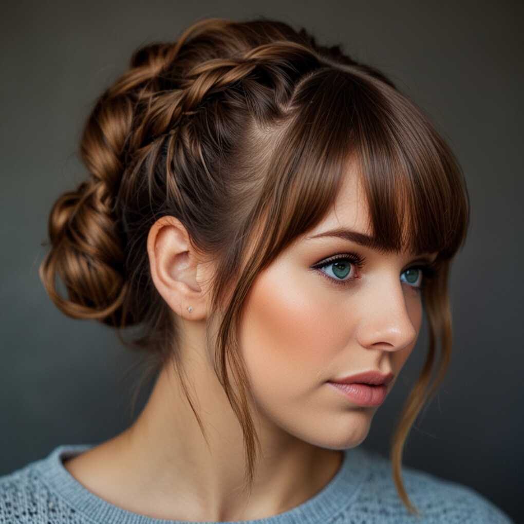 Bangs with Braided Updo