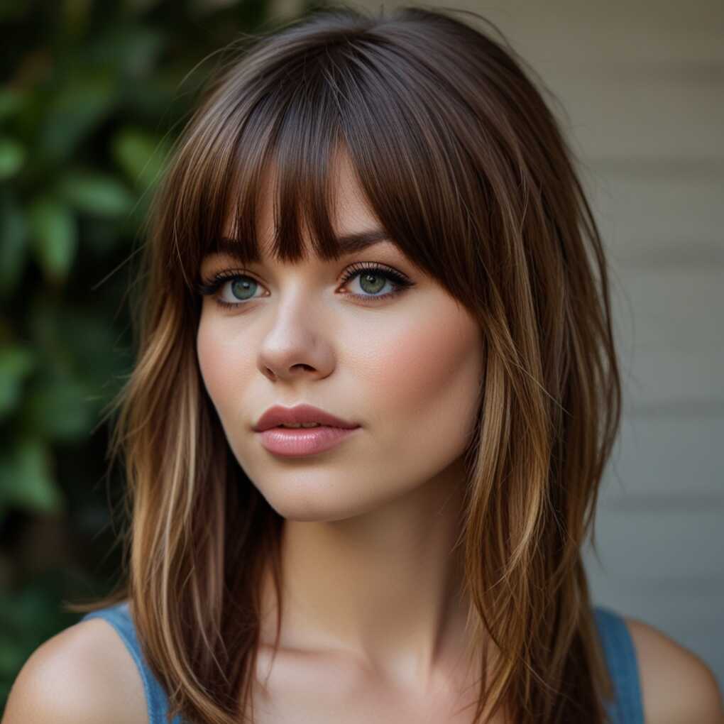 Bangs with Side Part