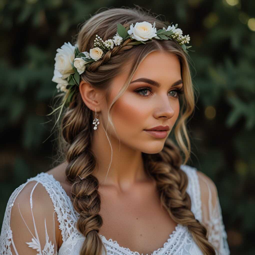 Boho Braid with Flowers