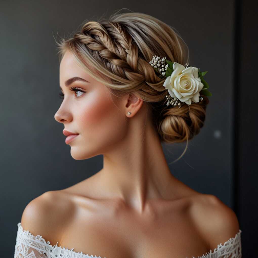 Braided Updo with Flowers