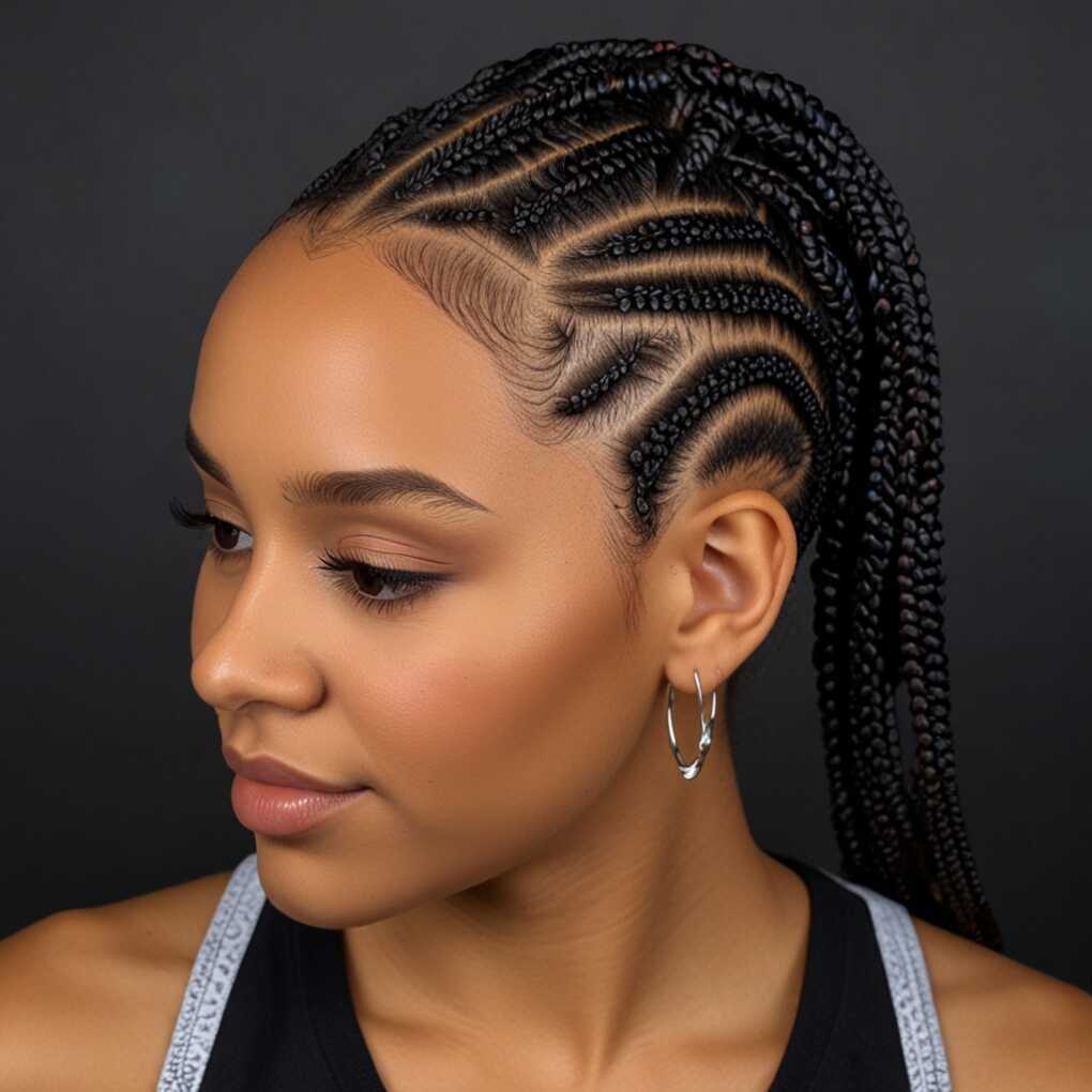 2. Zig-Zag Part Cornrows