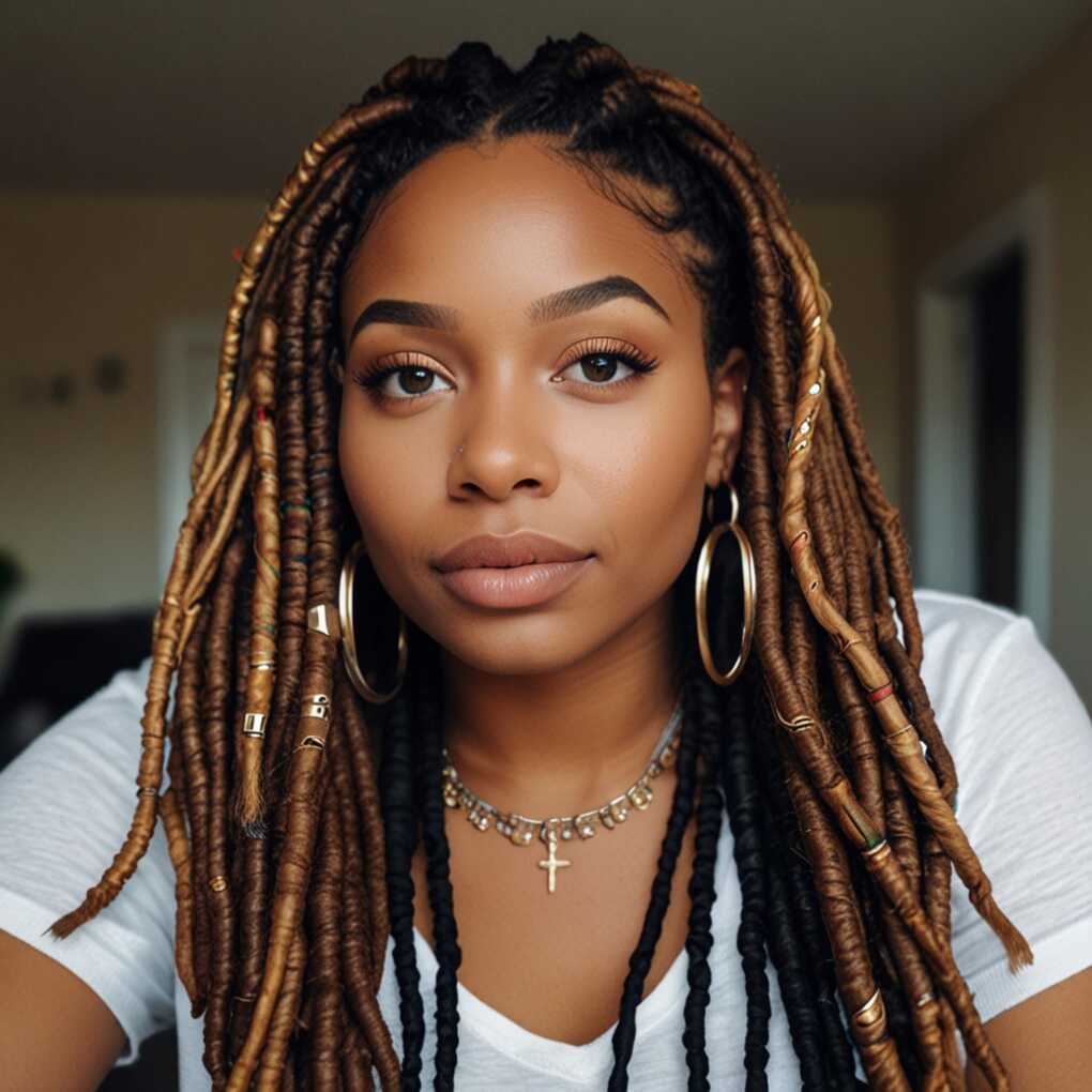 Faux Locs with Accessories