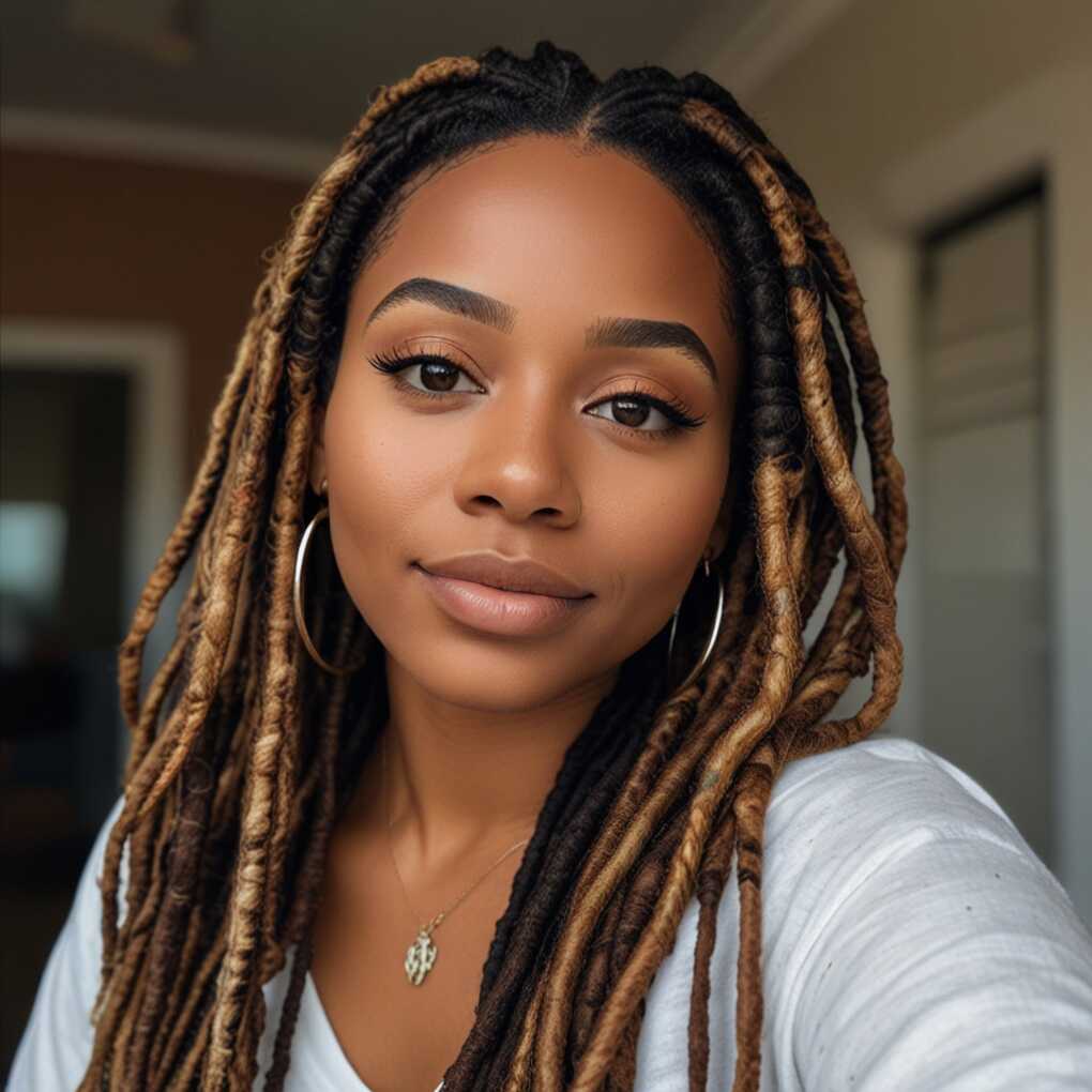 Faux Locs with Highlights