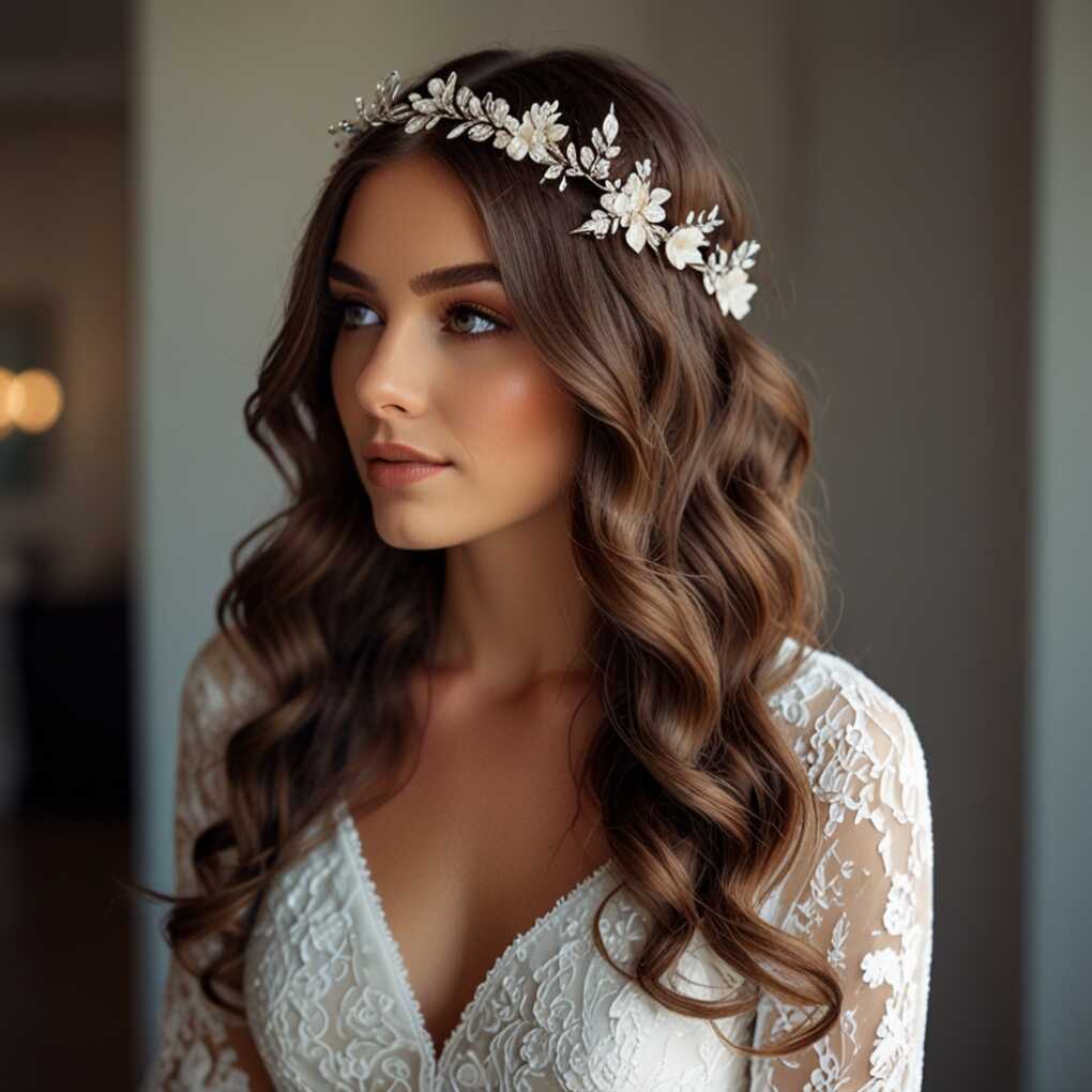 Loose Waves with Headpiece