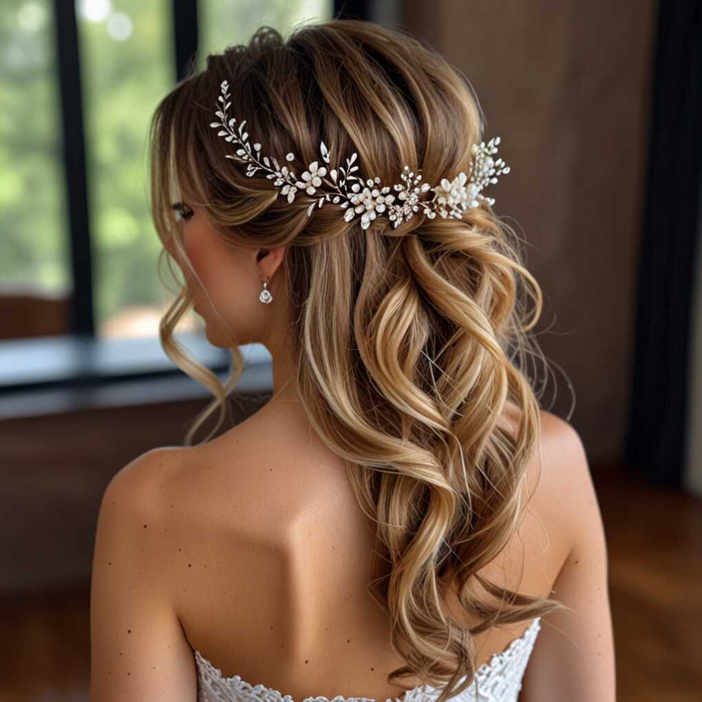 Romantic Waves with Headpiece