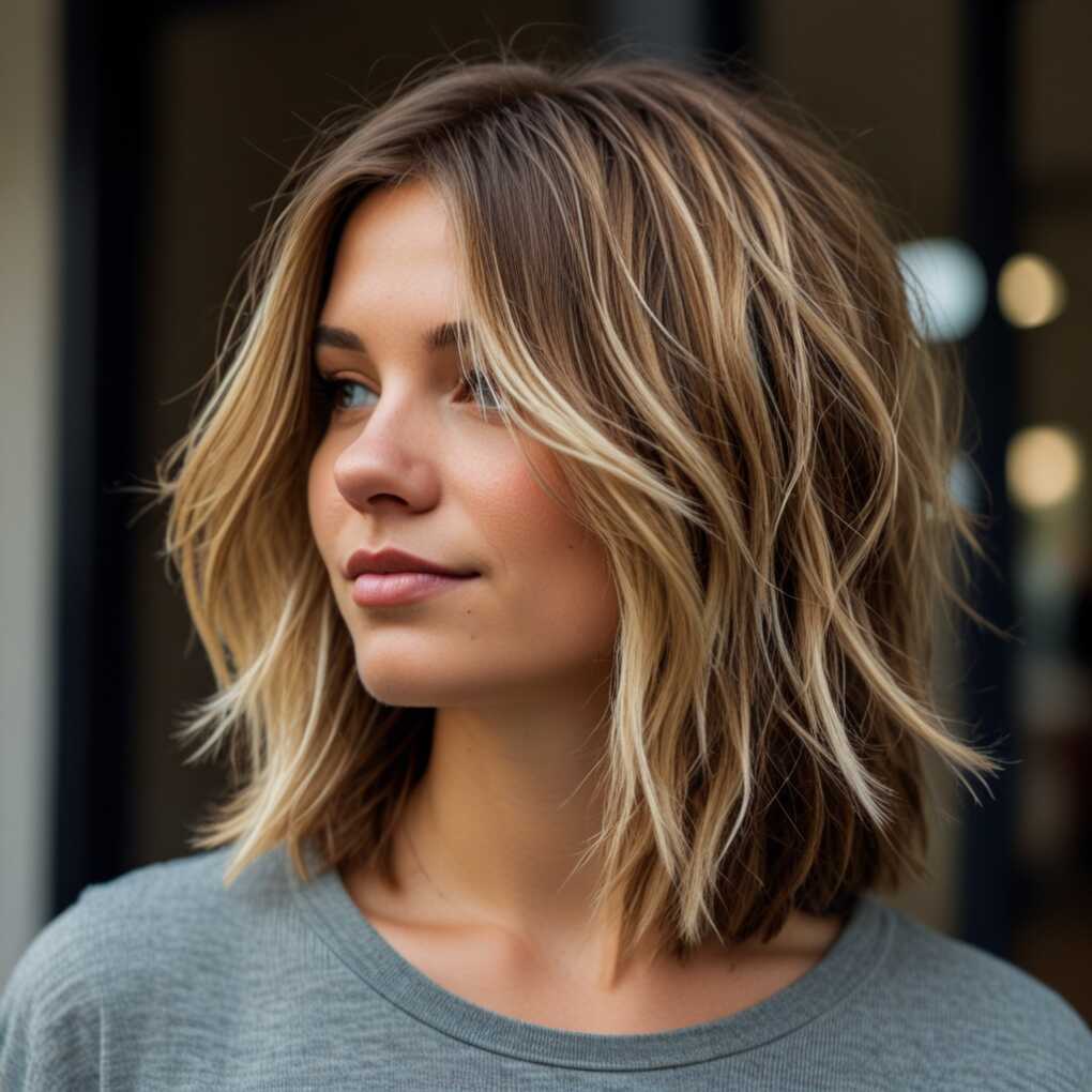 Shoulder Length with Choppy Layers