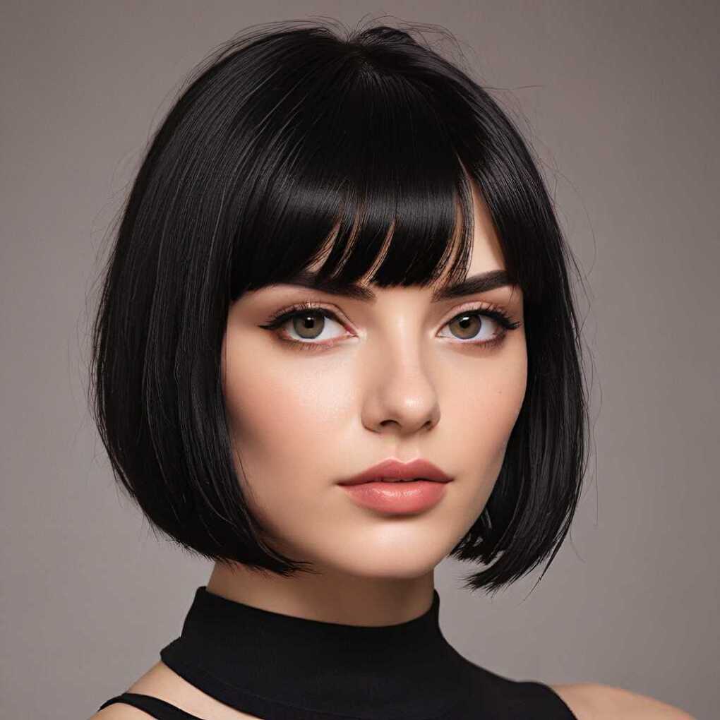 Sleek Bob with Micro Bangs