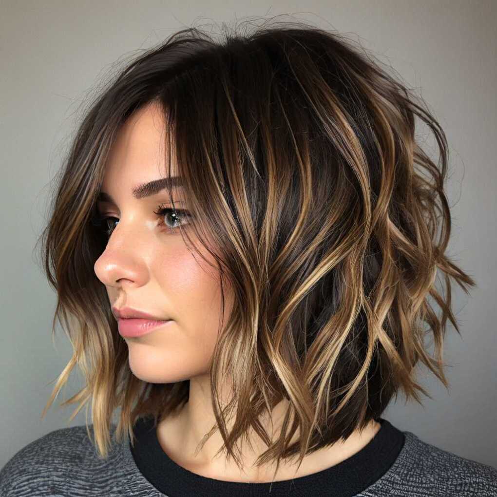 Textured Lob with Balayage