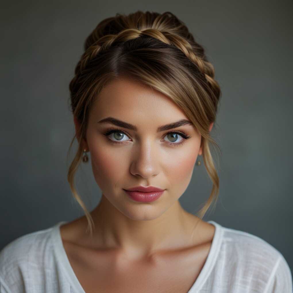 Twisted Bun with Bangs