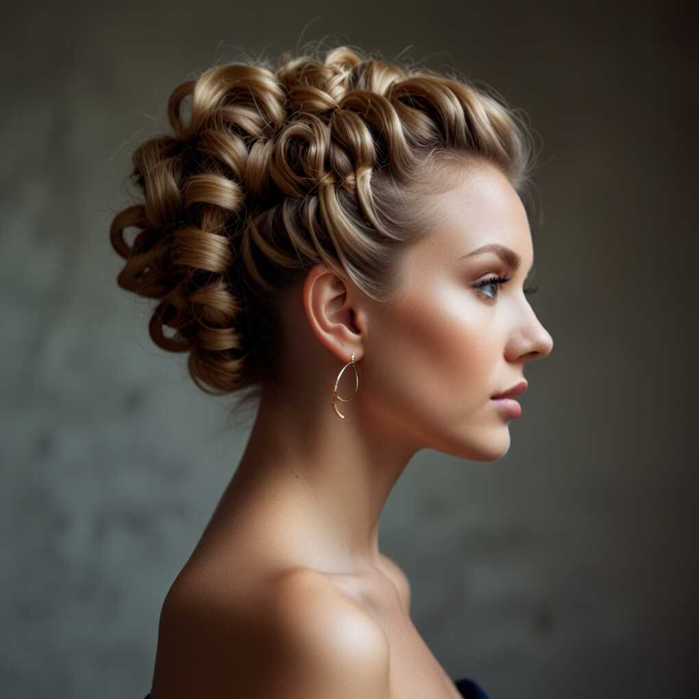 Twisted Updo with Curls