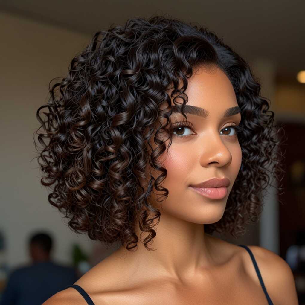 Voluminous Curly Bob