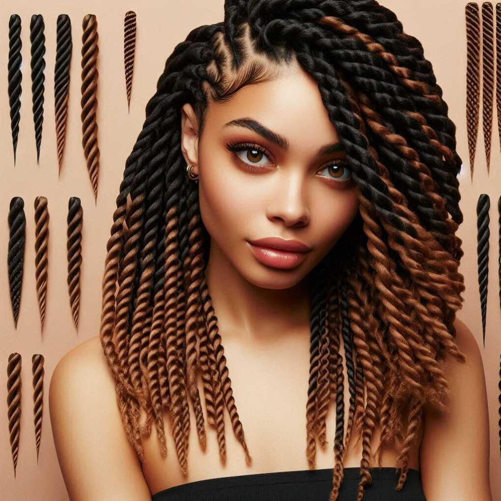 Asymmetrical Senegalese Twists