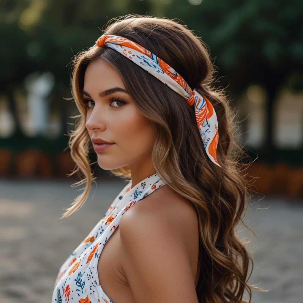 Beachy Waves with Hair Scarf