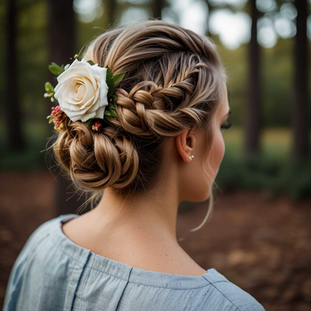 Braided Updo with Flowers