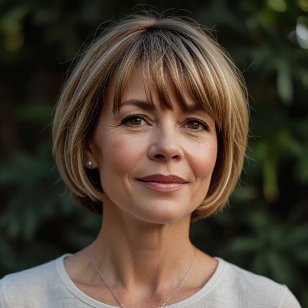 Chin-Length Bob with Bangs