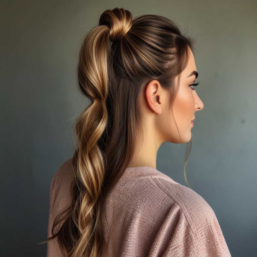 Half-Up Bubble Ponytail