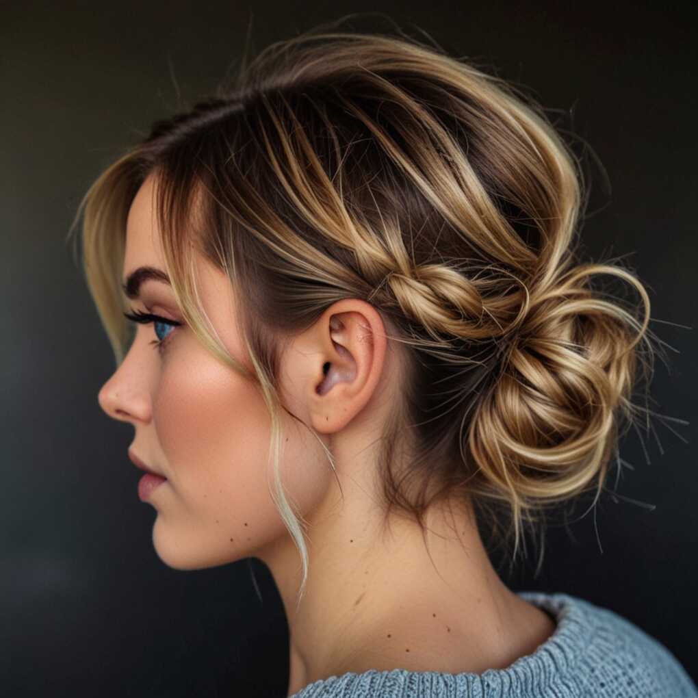 Messy Low Bun with Tendrils