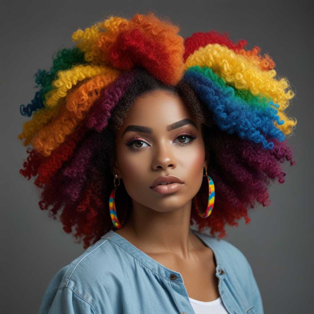 Rainbow Afro Puffs