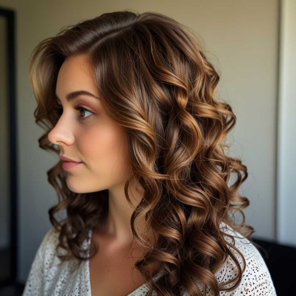 Romantic Side-Swept Curls