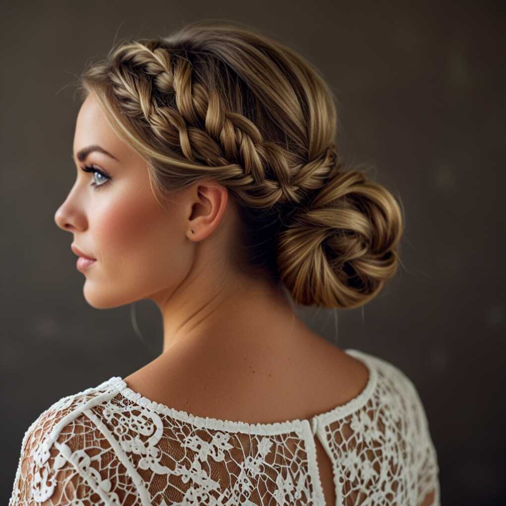 Soft Updo with Braid Accents