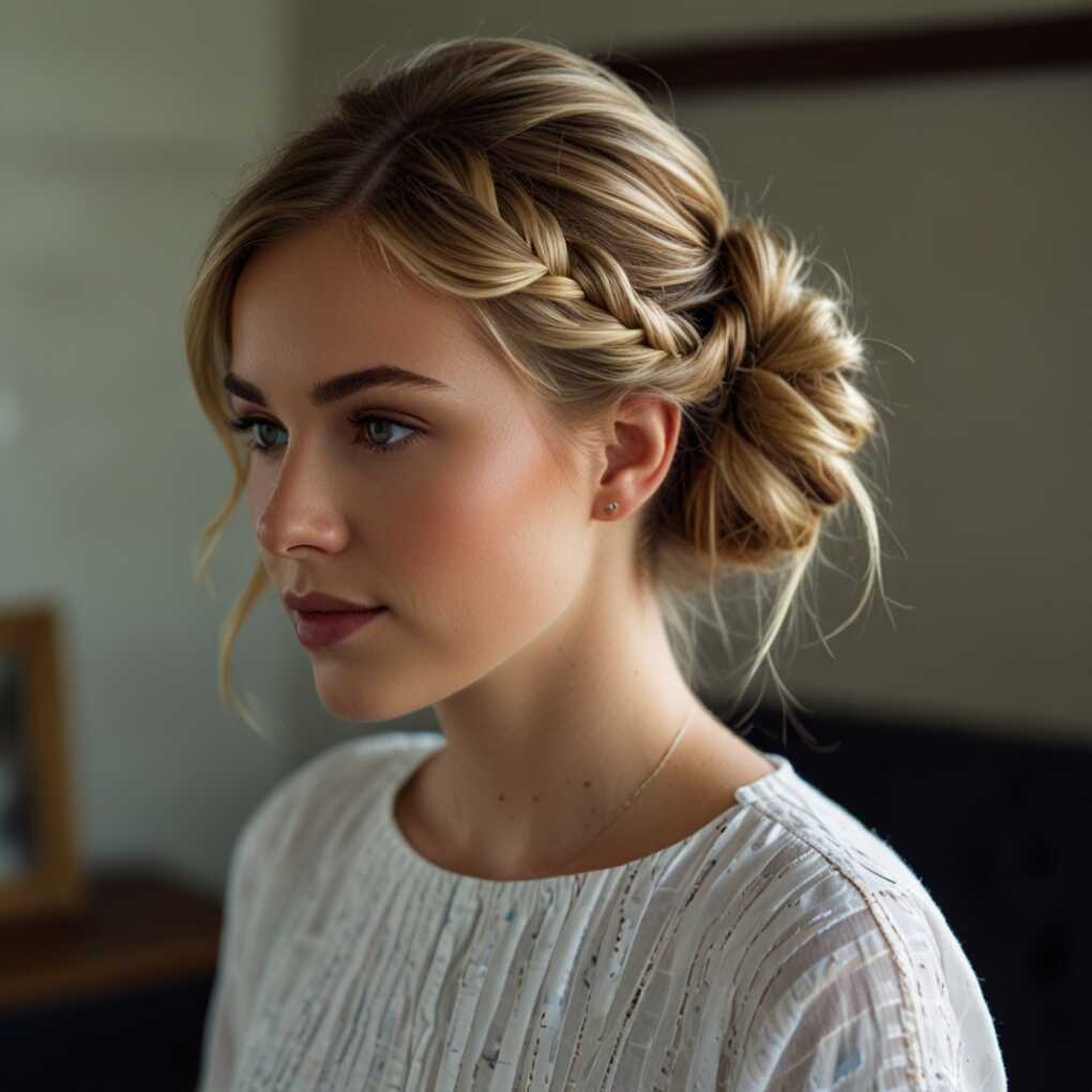  Textured Low Bun