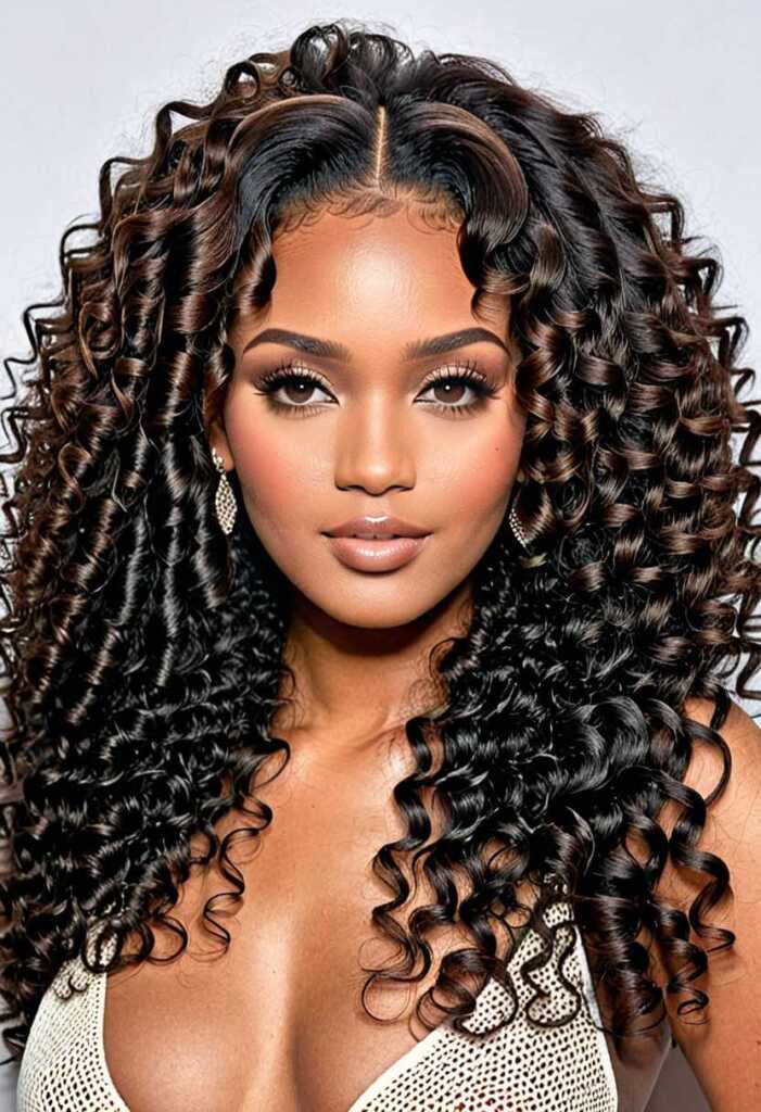 2. Voluminous Curly Weave