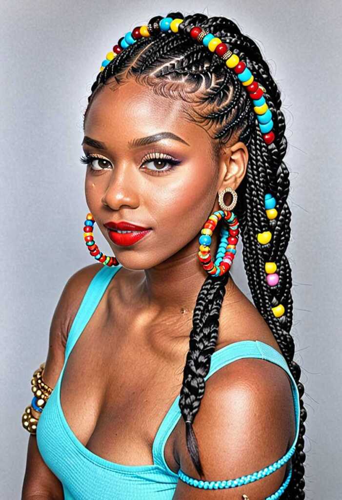 3. Jumbo Box Braids with Accessories