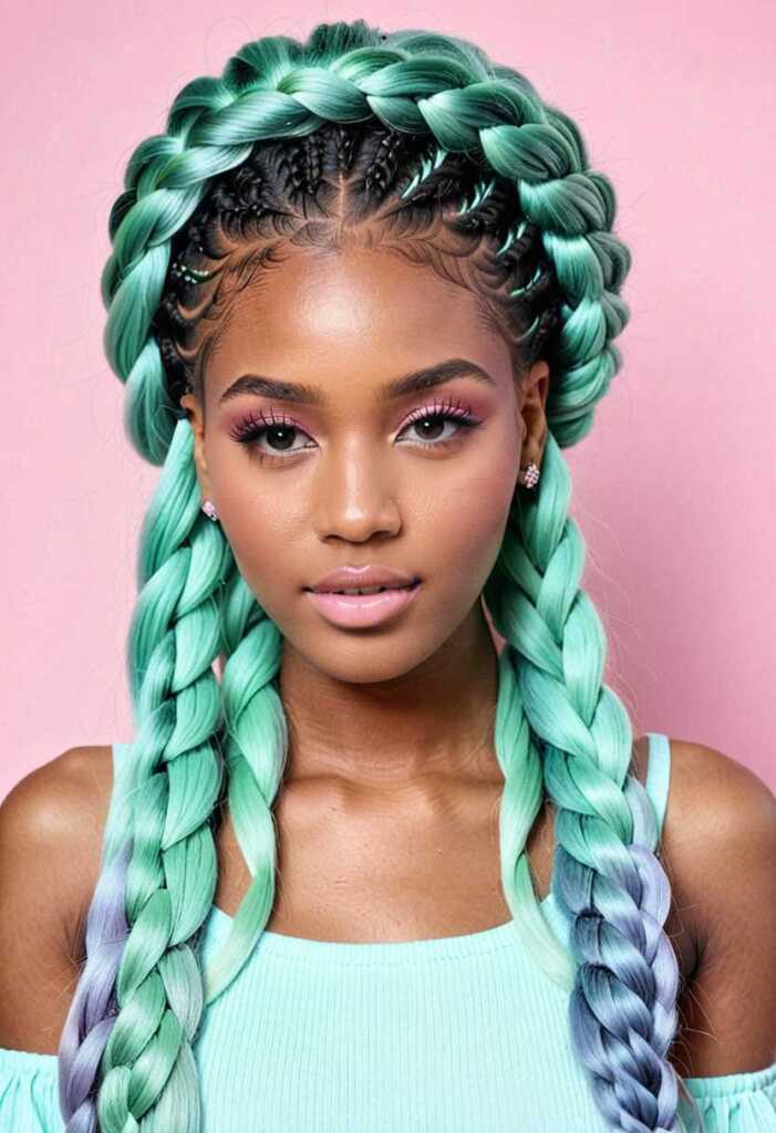 9. Pastel Jumbo Box Braids