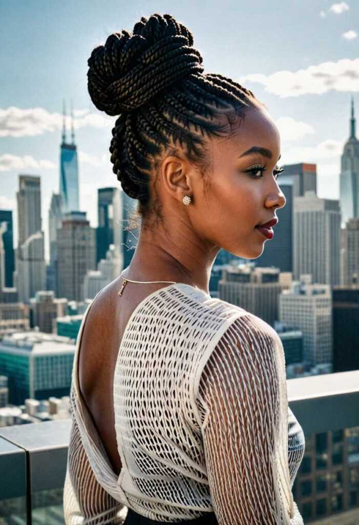 Box Braid Bun