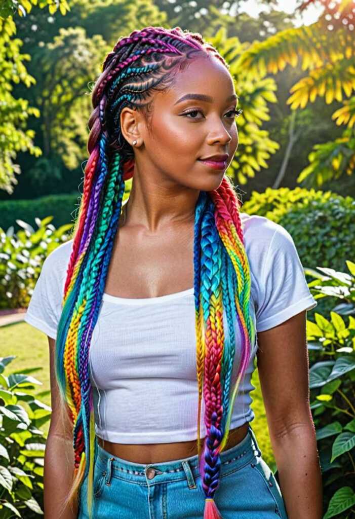 Colored Box Braids