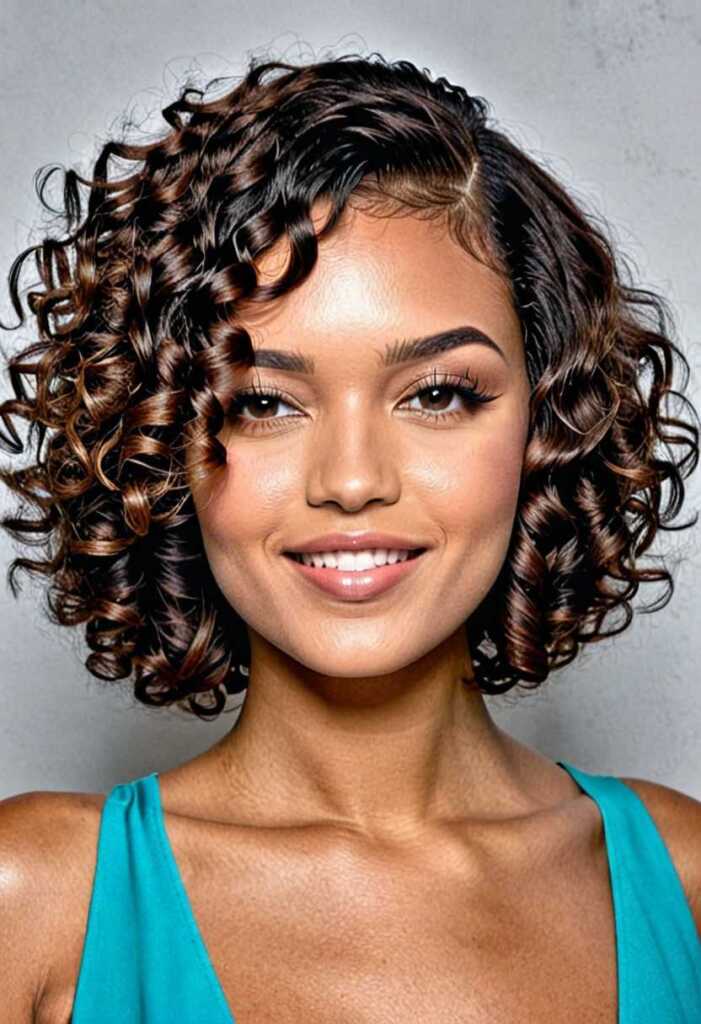 Curly Bob with Side Part