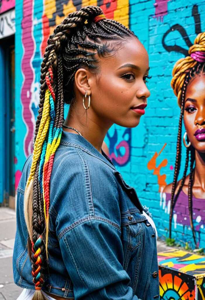 Half-Up Box Braids