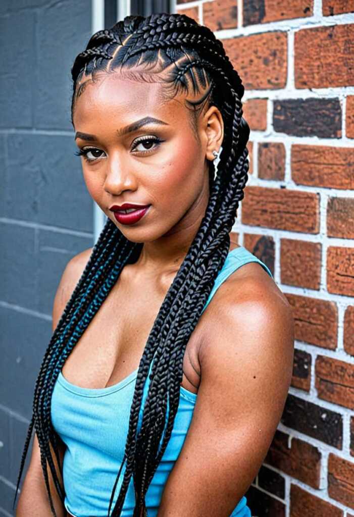 Jumbo Box Braids with Undercut