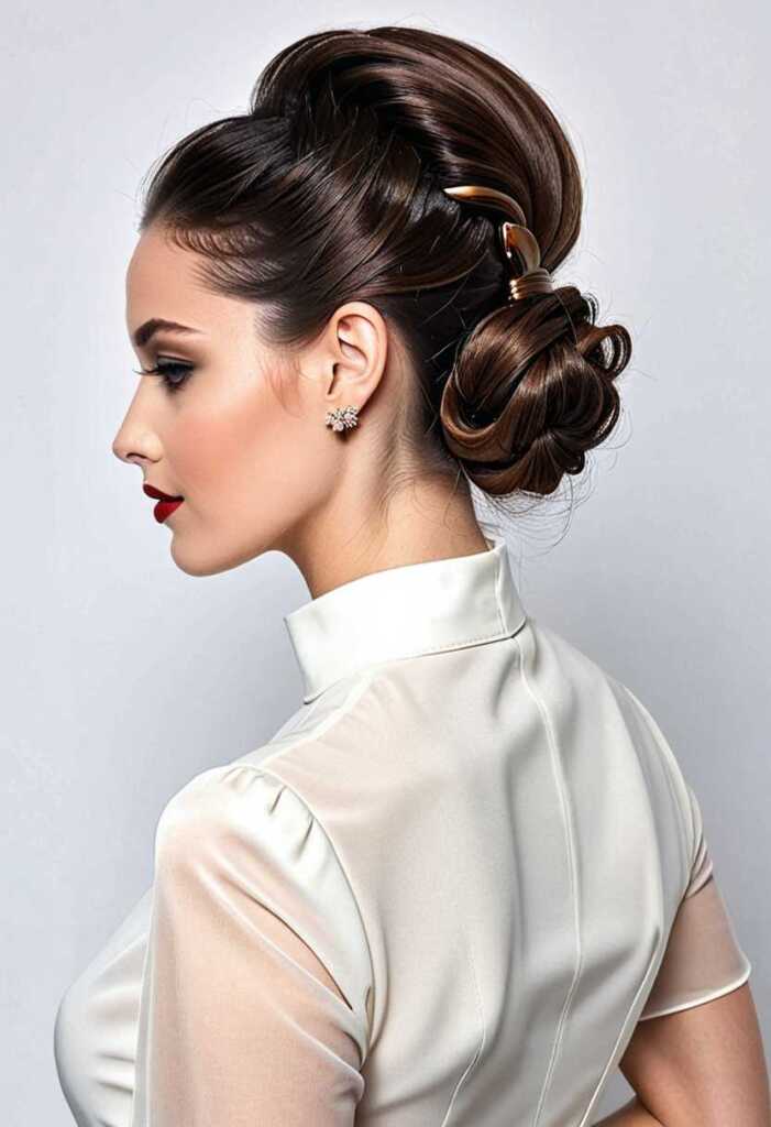 Sleek Center-Parted Updo