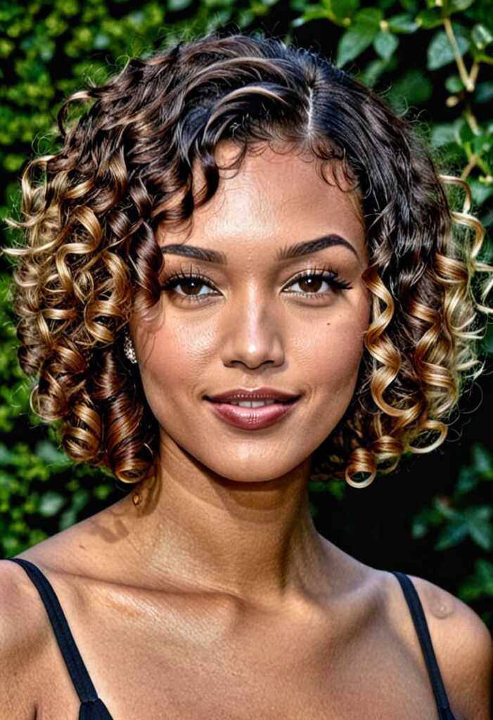 Sleek Curly Bob