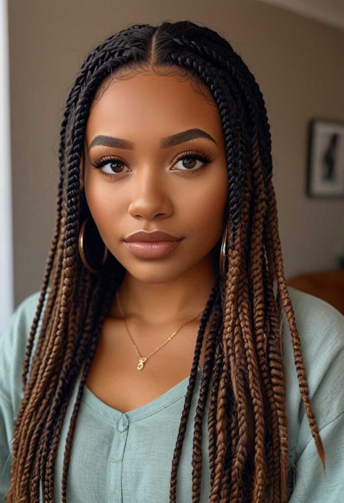 Bohemian Small Knotless Braids