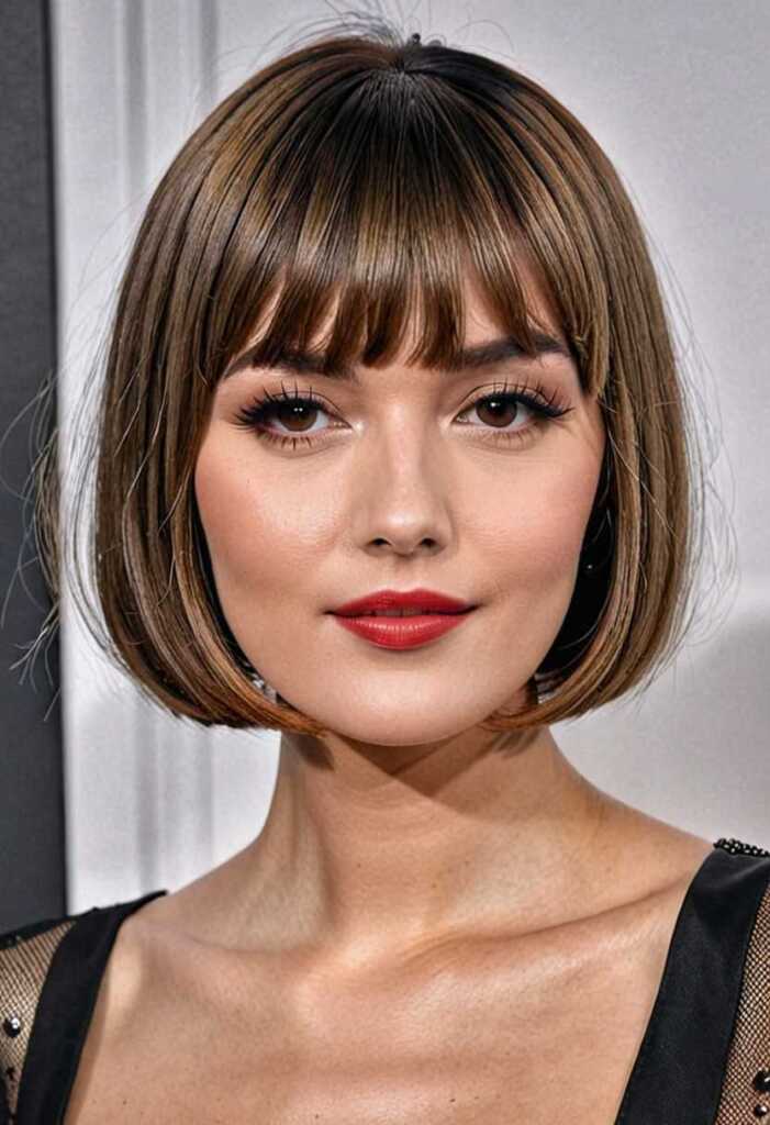 Classic Blunt Bob with Straight Bangs